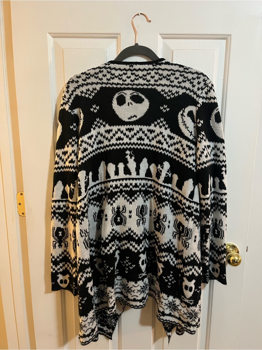 Disney Nightmare Before Christmas Jack Skellington Fair Isle Cardigan XL EUC - Picture 3 of 3